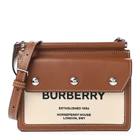 burberry horseferry print canvas phone pouch|Mini Pocket Bag in Natural/malt brown .